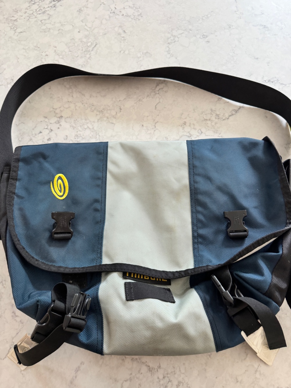 Timbuktu 2  Blue and Light Gray Two-Tone Messenger Bag